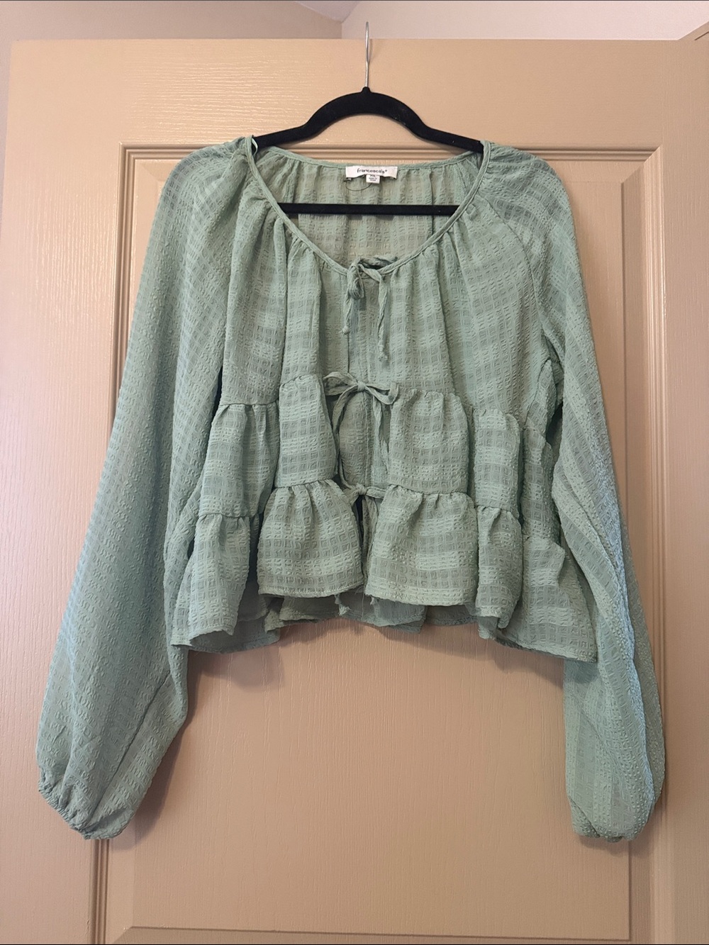 Green Tie Up Blouse